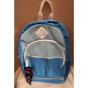 Wexford Fashion Backpack Book Bag Padded Straps Blue White NWT 17" x 12.5" x 6"